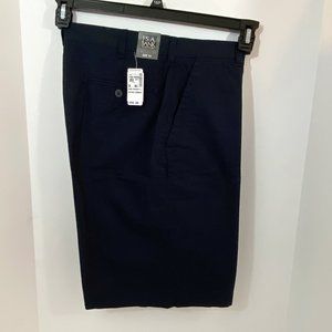 Jos A Bank Shorts Navy Cotton Poplin Flat Front